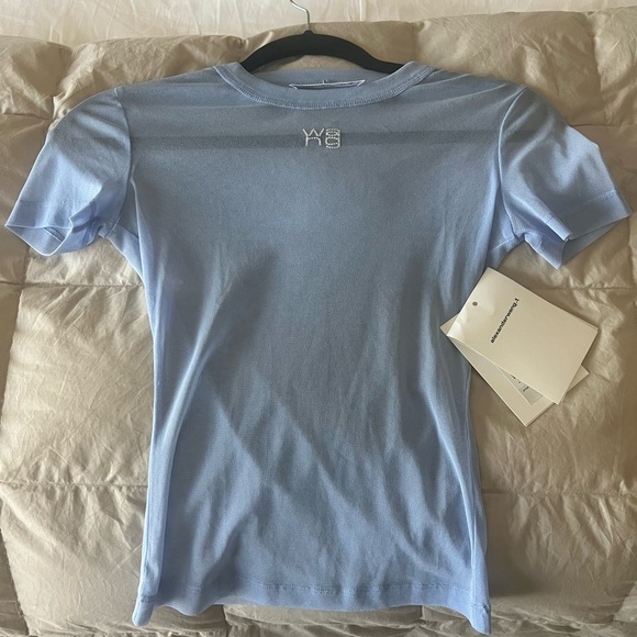 Alexander Wang Hotfix short-sleeve mesh T-shirt Baby Blue - Picture 5 of 12